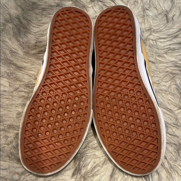 Unisex Vans Yellow Checkered Slip-On Sneakers - Picture 4 of 6